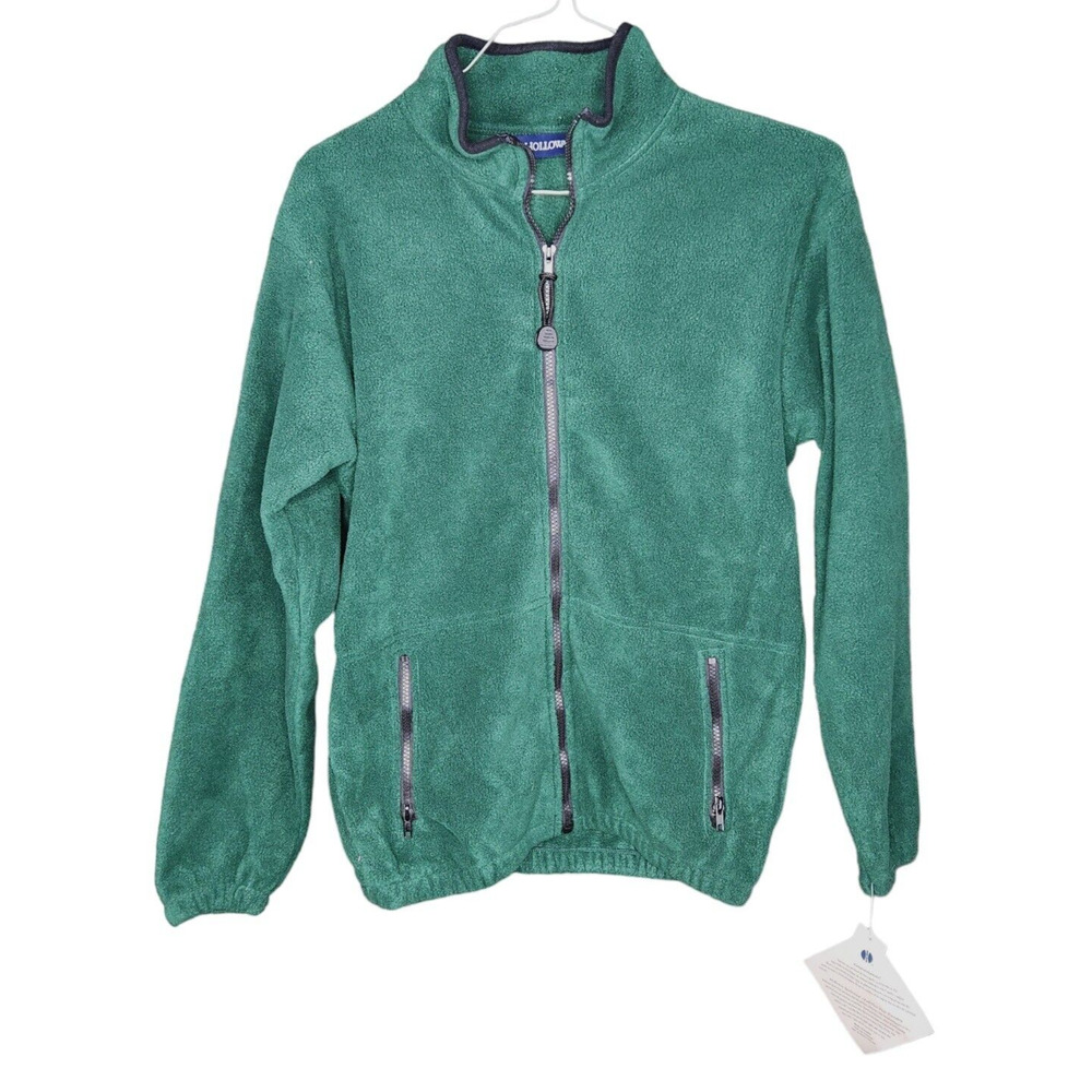 Holloway Youth XL Green Fleece Full Zip Jacket Pockets Mock Neck Long Sleeve NWT